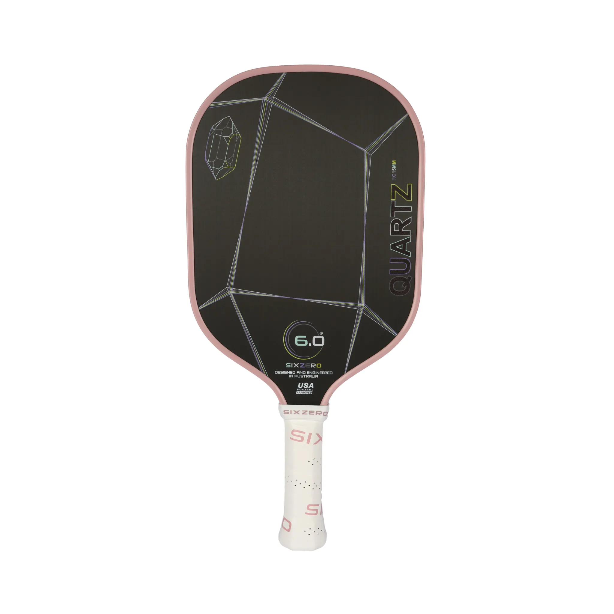 Six Zero Quartz pickleball paddle in Rose